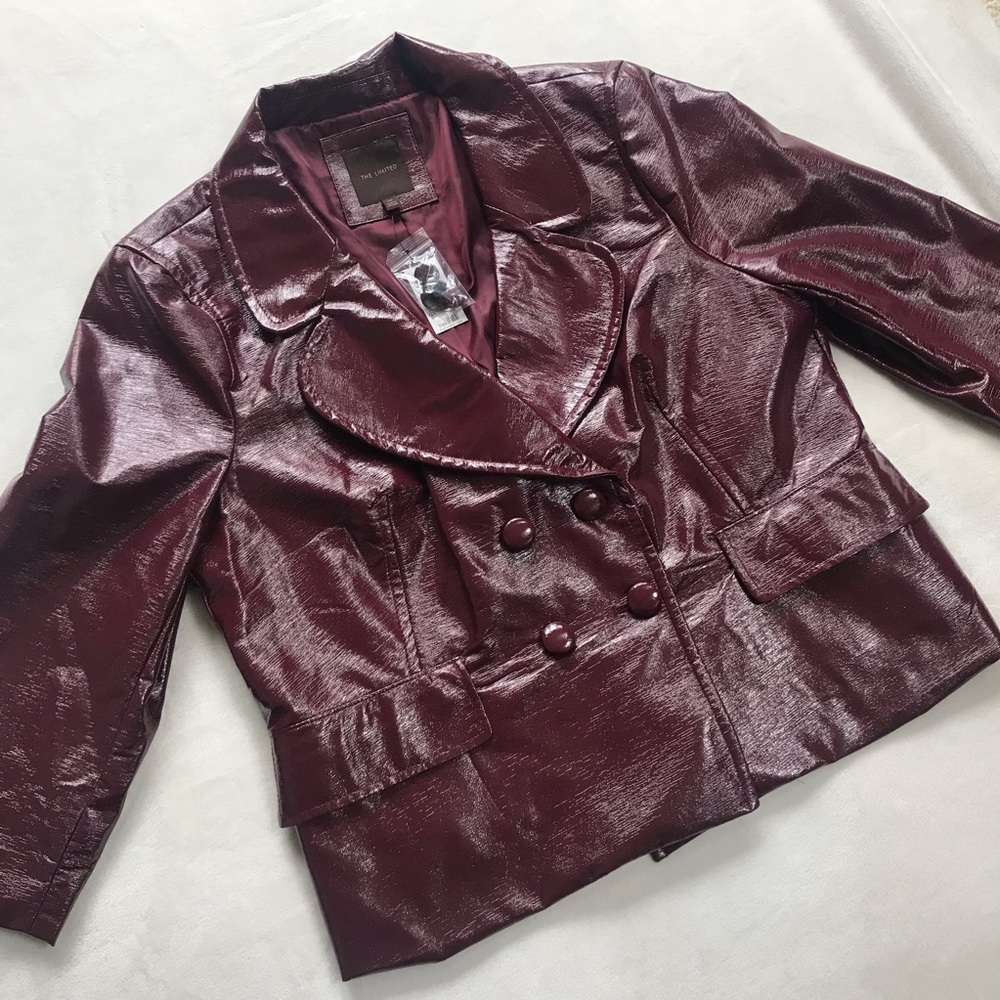 NWT The Limited faux patent leather blazer jacket